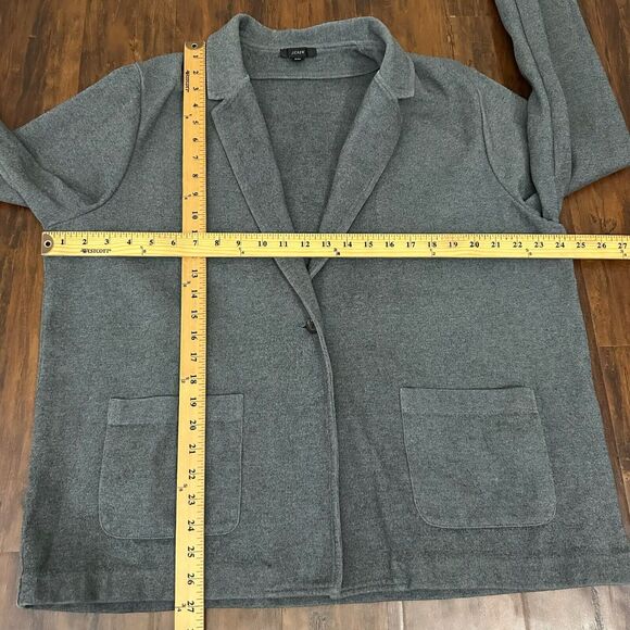 J. CREW W's Knit Ponte Blazer One-Button w Patch Pocket in Gray - Picture 11 of 12